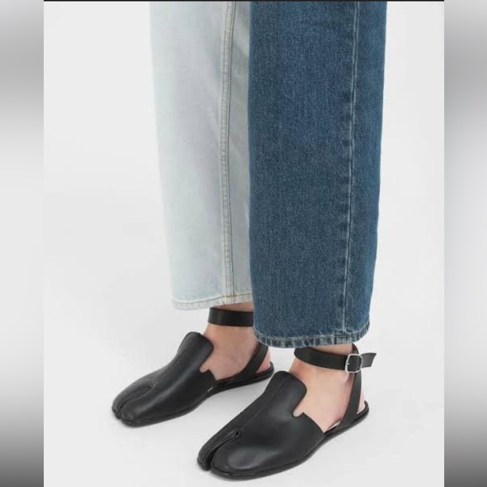 Maison Martin Margiela Black Tabi Ankle Strap Mules, Size 39